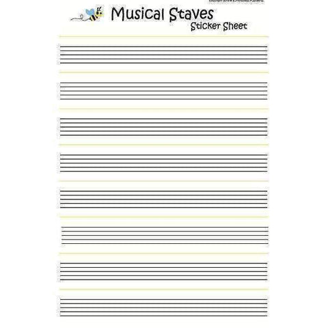 Music Bumblebees Music Publications Music Bumblebees Musical Stave Stickers - Pack of 10 sheets