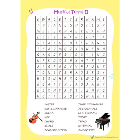Image of Music Bumblebees Music Publications Word Search Worksheets - Combination of all worksheets 10 pages Music Bumblebees Word Search Worksheets (Digital Download)