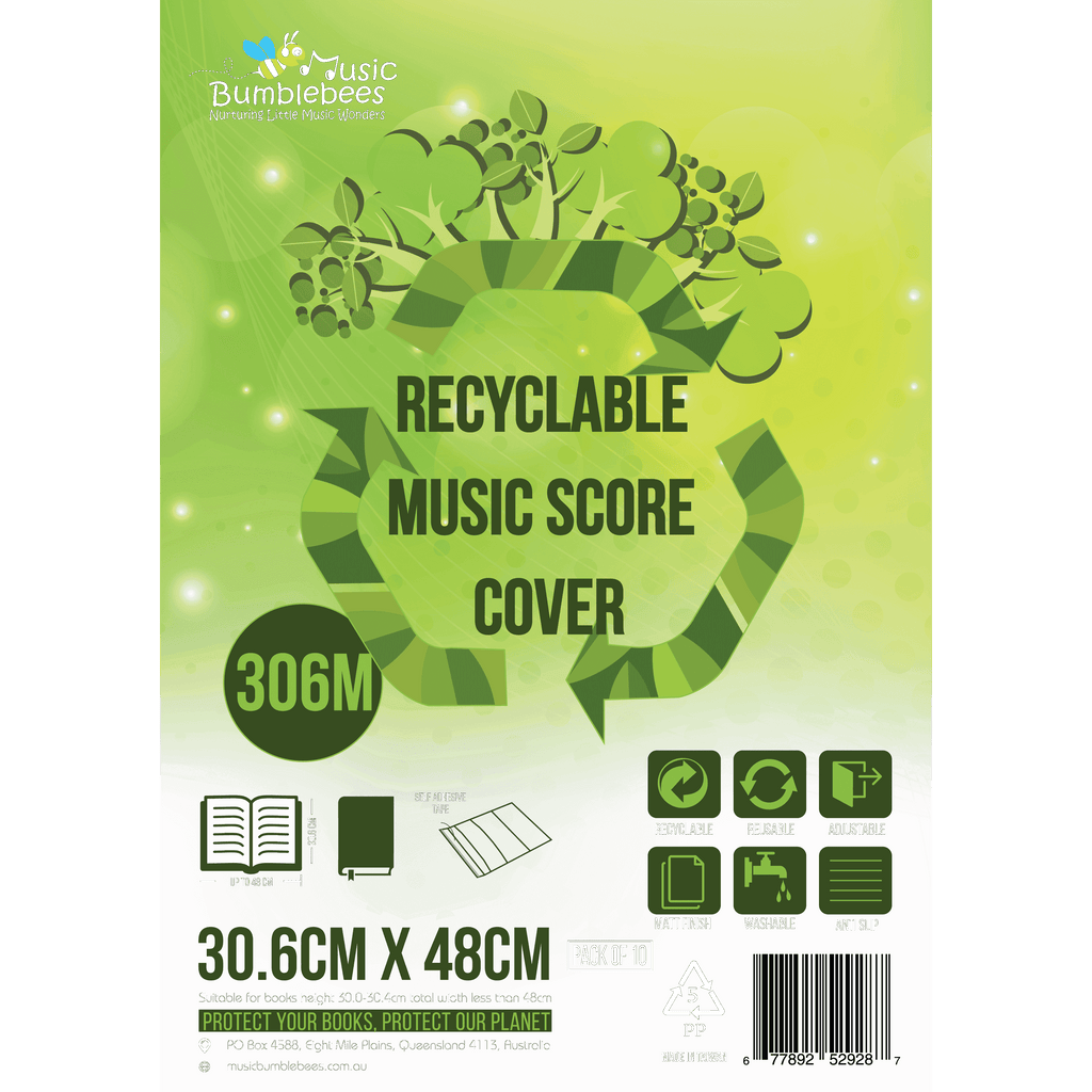 Music Bumblebees Music Score Covers 306 Adjustable and Recyclable Music Score Covers Pack of 10 - 3 Sizes