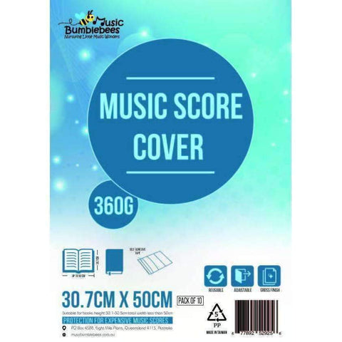 Image of Music Bumblebees Music Score Covers 306 Adjustable Gloss Finish Clear Music Score Covers Pack of 10 - 3 Sizes