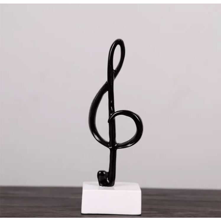 Music Bumblebees Music Sculpture G Clef / Treble Clef Black Sculpture 20cm
