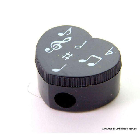 Image of Music Bumblebees Music Sharpener Black & White Heart Shape Pencil Sharpener - Keyboard