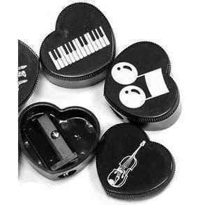 Music Bumblebees Music Sharpener Black & White Heart Shape Pencil Sharpener - Keyboard