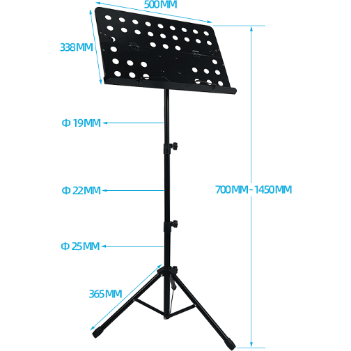 Music Bumblebees Music Stand Foldable Music Stand - Heavy Duty with Carry Case