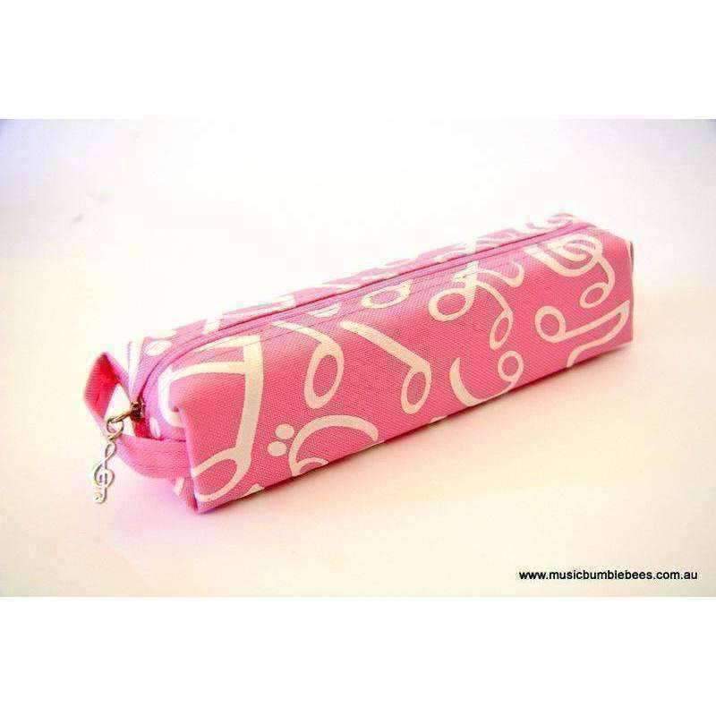 Music Bumblebees Music Stationery A) Pink Music Notes Music Notes Canvas Soft Pencil Case - Pink or Black