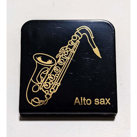 Image of Music Bumblebees Music Stationery Alto Sax Square Black and Gold Clip - Timpani, Alto Sax, Oboe, Trumpet or Horn