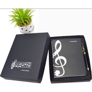 Music Bumblebees Music Stationery Black Ballpoint Pen and G Clef Black Box Set - I Love Music