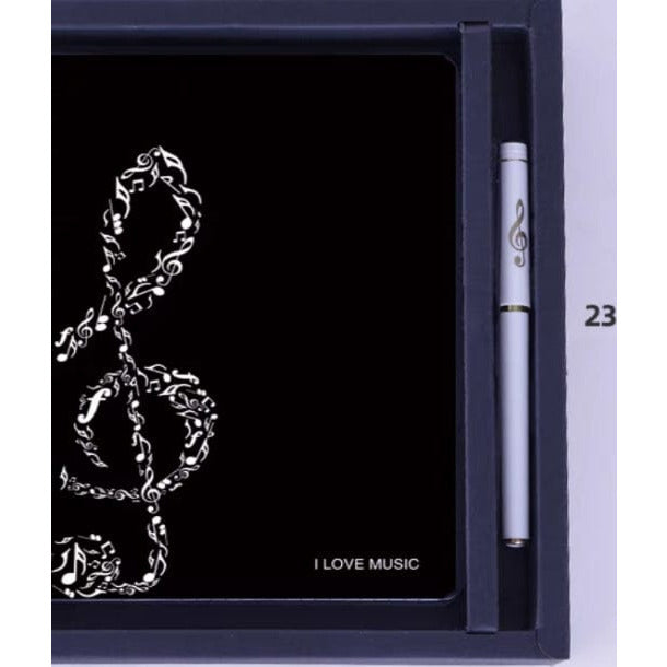 Music Bumblebees Music Stationery G Clef Box Set with White G Clef Pen and Music Themed Note Book