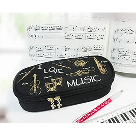 Music Bumblebees Music Stationery I Love Music Musical Instruments Pencil Case