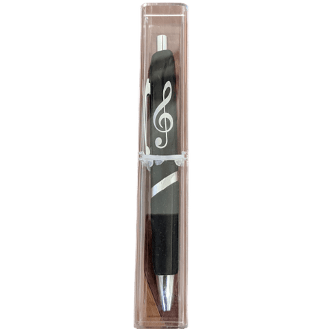 Image of Music Bumblebees Music Stationery Music Black Ballpoint Pen with G Clefs / Treble Clefs in a Gift Box
