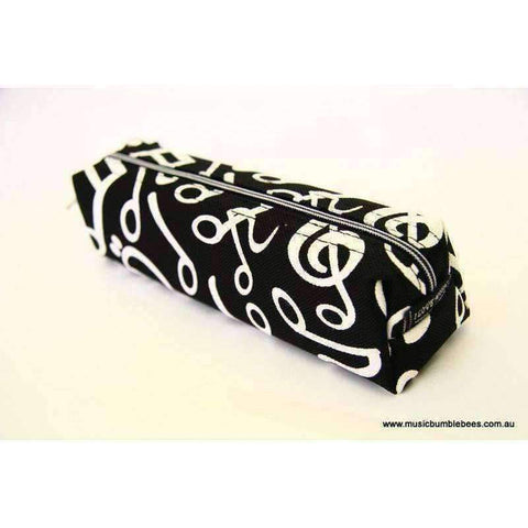 Image of Music Bumblebees Music Stationery Music Notes Canvas Soft Pencil Case - Pink or Black