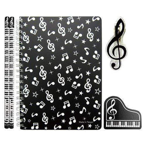 Music Bumblebees Music Stationery, Music Pencil, Music Gift, Music Gift Pack, Music Stationery Pack Music Notes Music Themed Stationery Notebook Set - 5-Piece Set