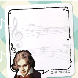 Image of Music Bumblebees Music Stationery Music Post-it Pad (30 Sheets) - Composers