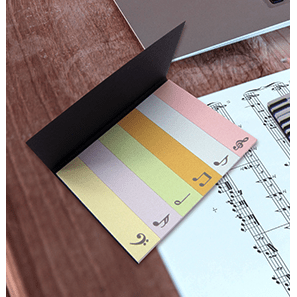 Music Bumblebees Music Stationery Music Post-it Pad (30 Sheets) - Music Notes