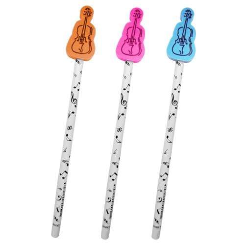 Music Bumblebees Music Stationery Music Symbol Pencil with Violin Shape Rubber - Assorted Designs