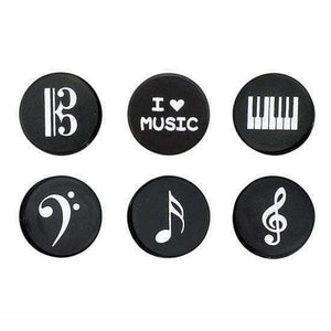Music Themed Fridge or Whiteboard Magnets (Set of 6)