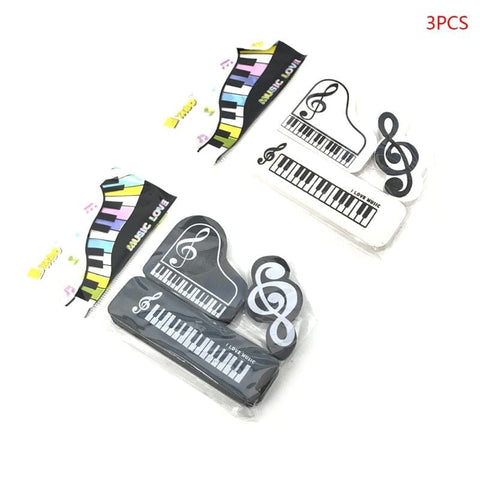 Image of Music Bumblebees Music Stationery Music Themed Piano Rubber Set - Set of 3