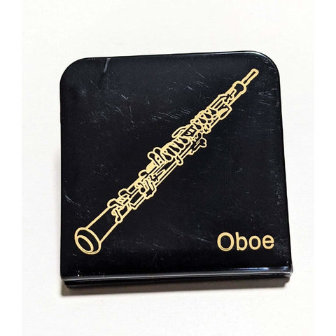 Image of Music Bumblebees Music Stationery Oboe Square Black and Gold Clip - Timpani, Alto Sax, Oboe, Trumpet or Horn