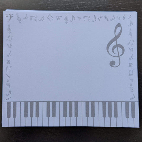 Image of Music Bumblebees Music Stationery Piano Shaped Memo Holder with Memo Notes