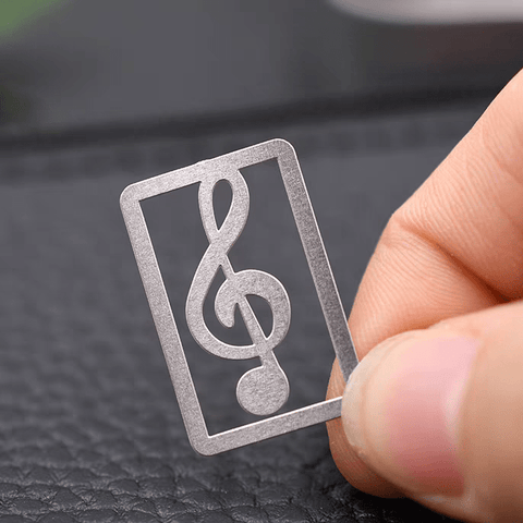 Image of Taobao Music Stationery Small Silver Metal G Clef Bookmark - Box of 30