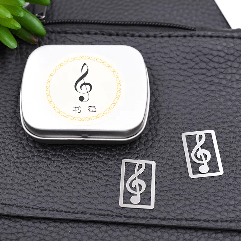 Taobao Music Stationery Small Silver Metal G Clef Bookmark - Box of 30