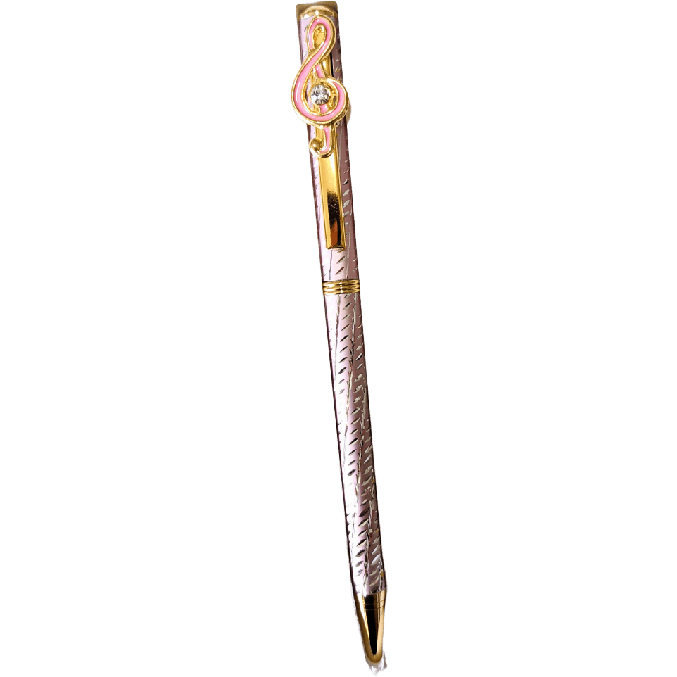 Music Bumblebees Music Stationery Sparkling Diamond Cut G Clef Metal Pen