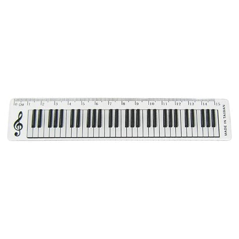 Music Bumblebees Music Stationery White Keyboard with Treble Clef 15cm Music Themed Ruler