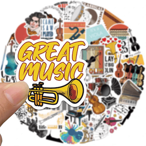 Image of Music Bumblebees Music Stickers Music Themed Individual Stickers - Classical Music Pack of 52