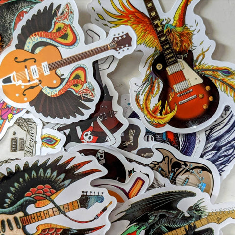 Image of Music Bumblebees Music Stickers Music Themed Individual Stickers - Rock n Roll Music Pack of 50