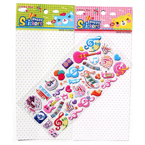 Image of Music Bumblebees Music Stickers Type 2 Music Note & Instrument Stickers Sheet - Colour