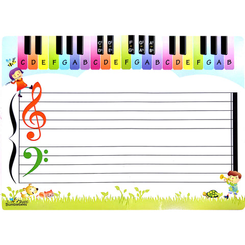 Image of Music Bumblebees Music Themed Teaching Sheet Music Bumblebees Erasable Music Teaching Sheet - Double Sided