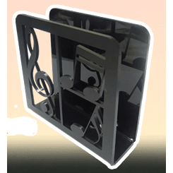 Black Music Notes Memo Holder
