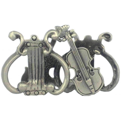 vendor-unknown Products,Music Gifts,For Teachers Pewter Violin and Lyre Business Card Holder