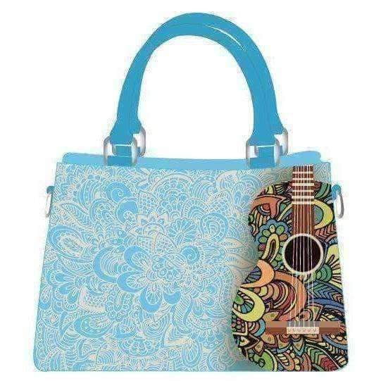 Music Bumblebees Products,Music Gifts,Mother's Day Gifts,For Her Mia Louise Paisley Guitar Handbag in Blue