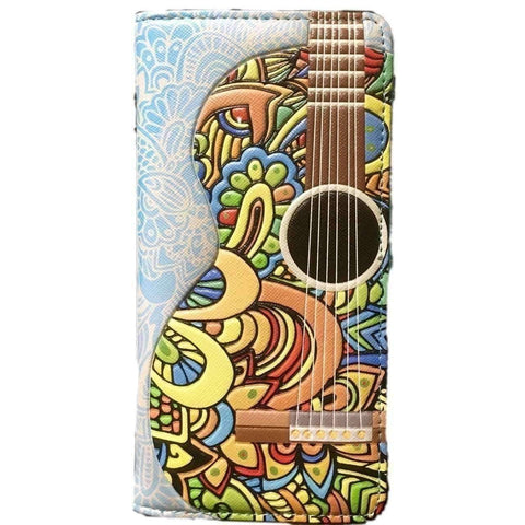 Image of Music Bumblebees Products,Music Gifts,Mother's Day Gifts,For Her Mia Louise Paisley Guitar Large Lady Wallet in Blue