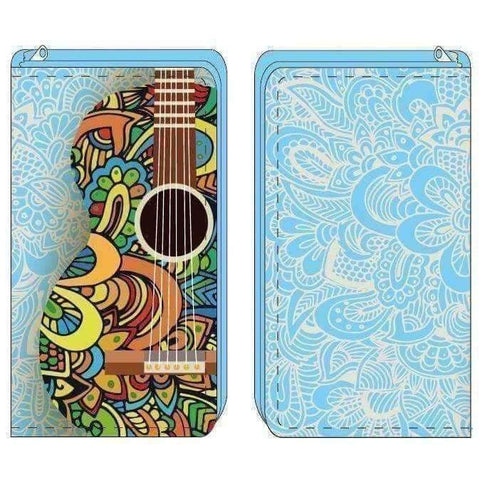 Image of Music Bumblebees Products,Music Gifts,Mother's Day Gifts,For Her Mia Louise Paisley Guitar Large Lady Wallet in Blue