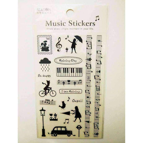 Image of vendor-unknown Products,Music Gifts,Mother's Day Special,For Performers Vehicles Music Themed Stickers Black and White