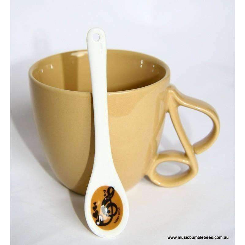 vendor-unknown Products,Music Gifts,Mother's Day Special,Mother's Day Gifts Music Themed Mug with Spoon and Quaver Handle - Coffee