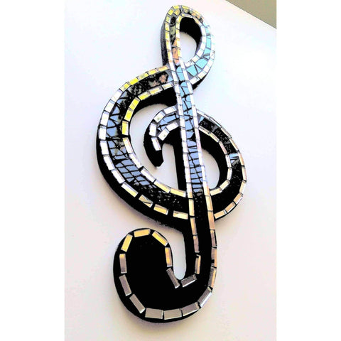 Image of Music Bumblebees Products,Music Gifts,Mother's Day Special,New Arrivals,Mother's Day Gifts,For Teachers Mosaic Wall Art - G Clef / Treble Clef Small