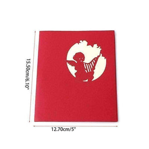 3D Pop Up Angel with Harp Greeting Card Christmas Valentine Birthday Invitation