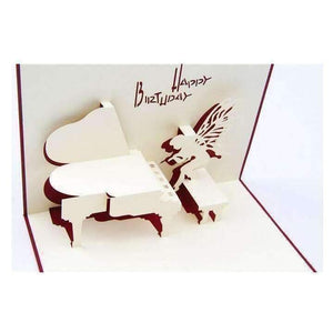 Music Themed 3D Piano Pop-up Birthday Card with Envelope