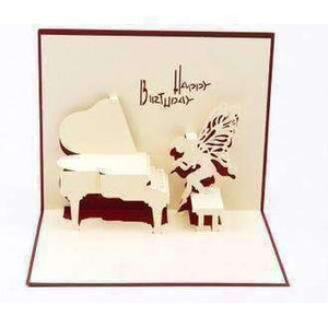 vendor-unknown Products,Music Gifts,New Arrivals Music Themed 3D Piano Pop-up Birthday Card with Envelope