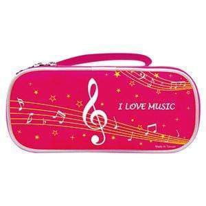 Music Bumblebees Products,Music Stationery,Music Gifts for Kids Pink Music Notes Pencil Case - Dual Opening - Black or Pink
