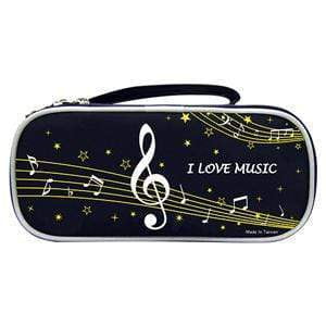 Image of Music Bumblebees Products,Music Stationery,Music Gifts for Kids Black Music Notes Pencil Case - Dual Opening - Black or Pink
