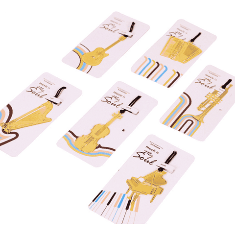 Image of Music Bumblebees Products,Music Stationery,Music Gifts,New Arrivals Grand Piano Music Themed Gold Metal Bookmark Piano Guitar Bookmark