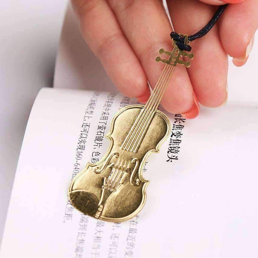 Music Bumblebees Products,Music Stationery,Music Gifts,New Arrivals Violin Music Themed Gold Metal Bookmark Piano Guitar Bookmark