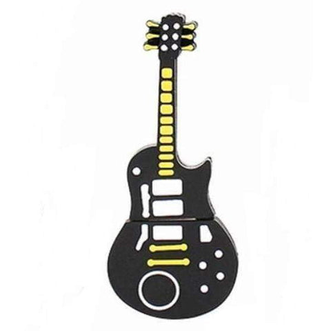vendor-unknown Products,Music Stationery,New Arrivals,For Teachers Music Themed USB Memory Stick - Black and Yellow Electric Guitar 16Gb
