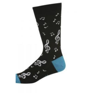 Bamboozld Socks Mens Standard Size 7-11 Music Notes Bamboo Socks - Men and Women
