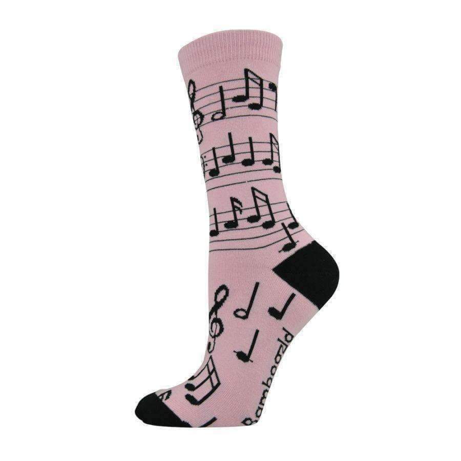 Bamboozld Socks Pink Music Notes Bamboo Socks