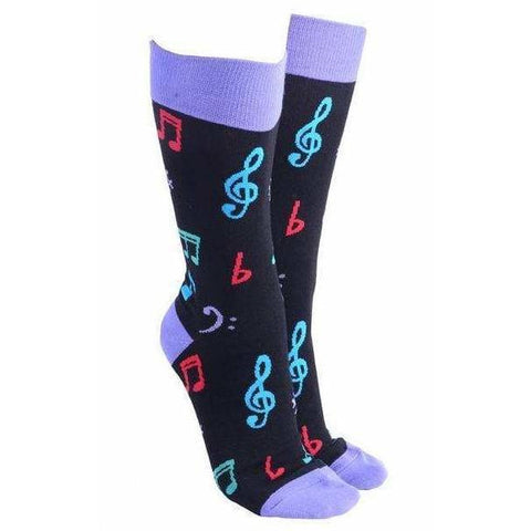 Image of Sock Society Socks Purple Sock Society Musical Notes - Men and Women